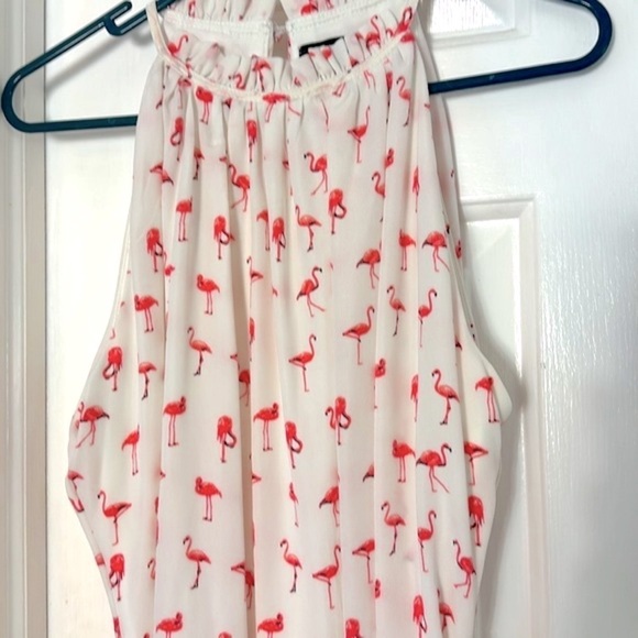 Women’s Be By Chetta B Flamingo Polyester White & Pink Maxi Dress Size 6 - Picture 9 of 12